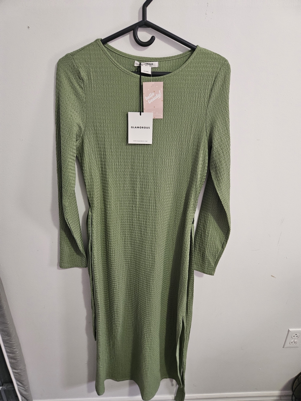 Glamorous Sage Green Textured Top